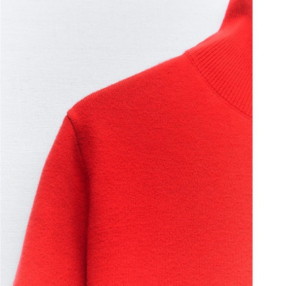 Zara High collar midi dress with long sleeves.. size Medium. - Picture 7 of 9